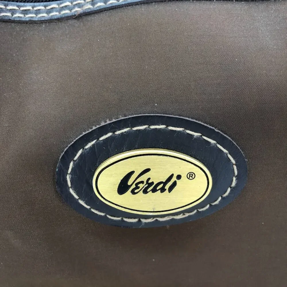 Verdi International VINTAGE Travel Tote top handle duffle Gym bag Carry on Brown